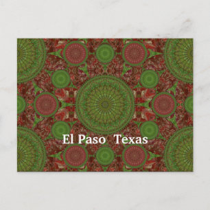 Postal de matriz Mandala en Chile caliente