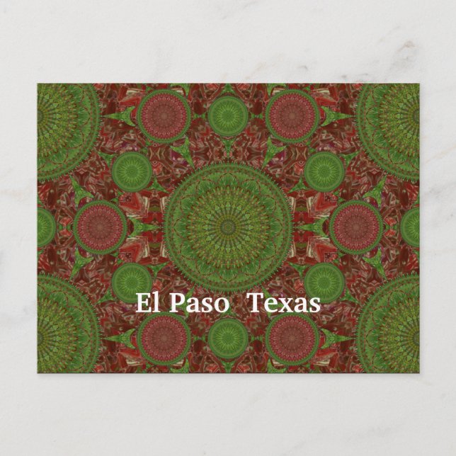 Postal de matriz Mandala en Chile caliente (Anverso)