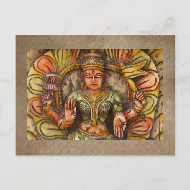 Postal de meditación de India (Anverso)