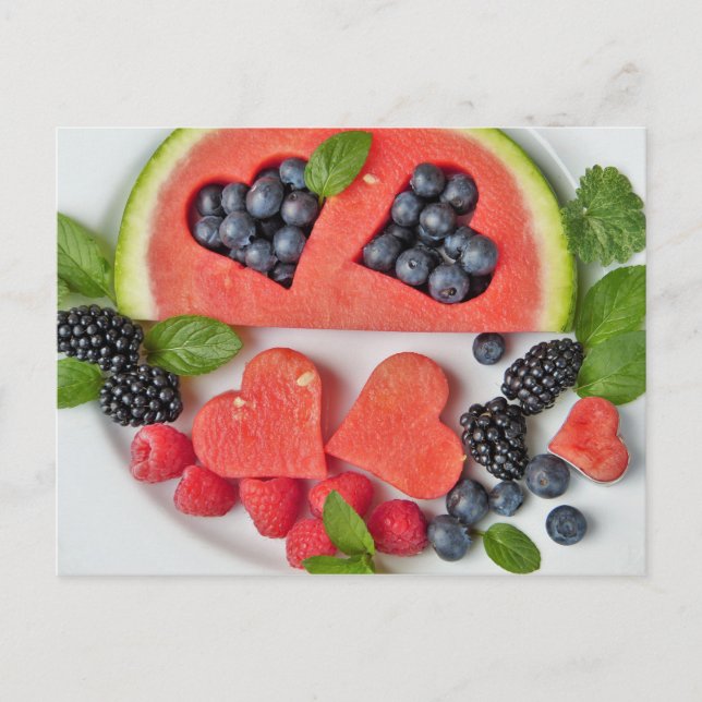 postal de melón y bayas (Anverso)