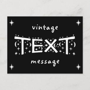 Postal de mensaje de texto B&W de vintage