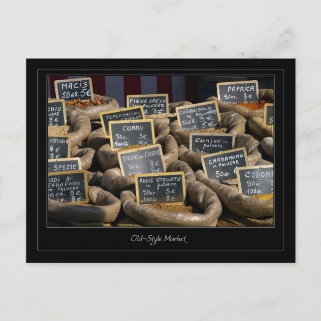 Postal de mercado de estilo antiguo (Anverso)