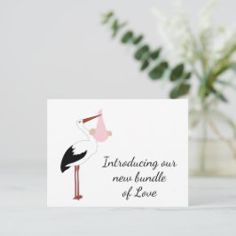 Postal de mercancía de cigüeña