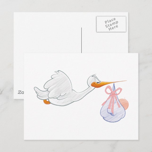 Postal de mercancía de cigüeña (Anverso / Reverso)