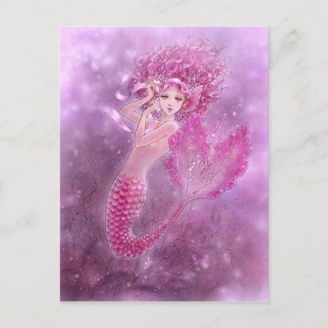 Postal de Mermaid de cinta rosa (Anverso)
