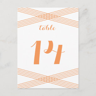 Postal de mesa de decoración moderna naranja