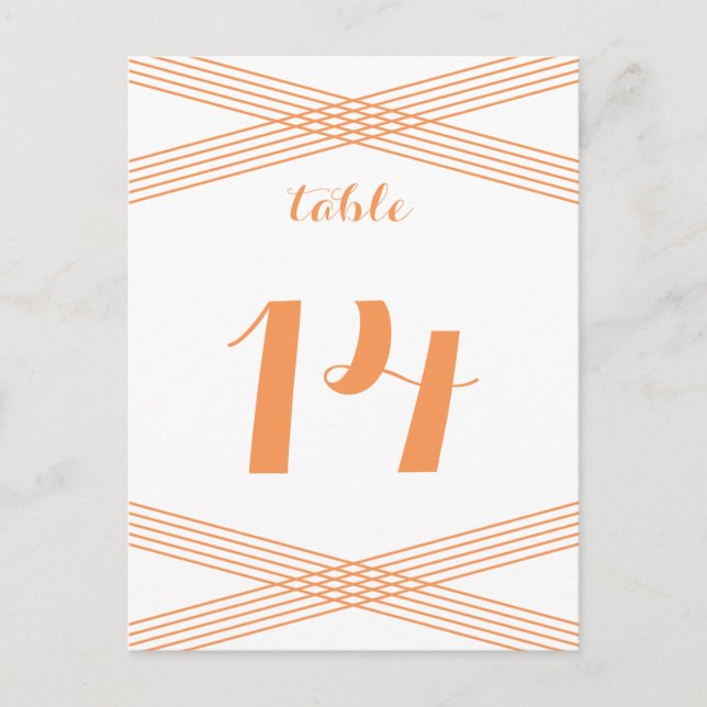 Postal de mesa de decoración moderna naranja (Anverso)