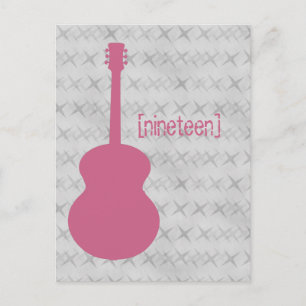 Postal de mesa de Grunge de guitarra rosa