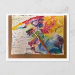 Postal de mezcla de colores de agua