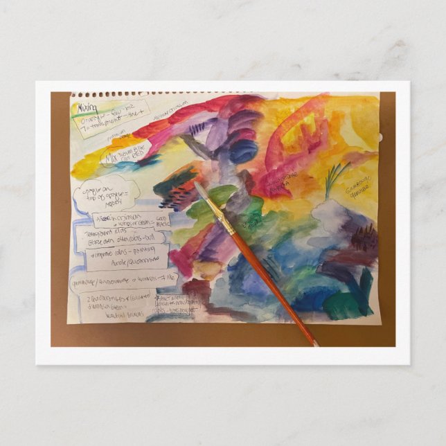 Postal de mezcla de colores de agua (Anverso)