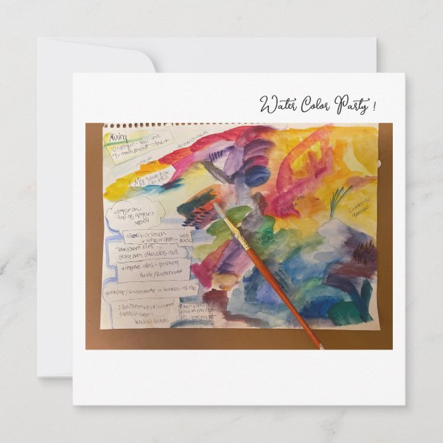 Postal de mezcla de colores de agua (Anverso)