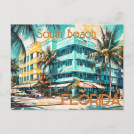 Postal de Miami Florida para Retro South Beach