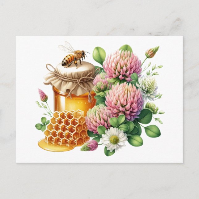 Postal de miel de cubierta roja (Anverso)
