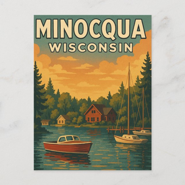 Postal de Minocqua Wisconsin (Anverso)