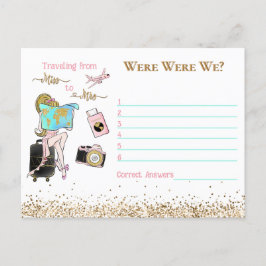 Postal De Miss a Sra. Bridal Shower donde estábamos jugan