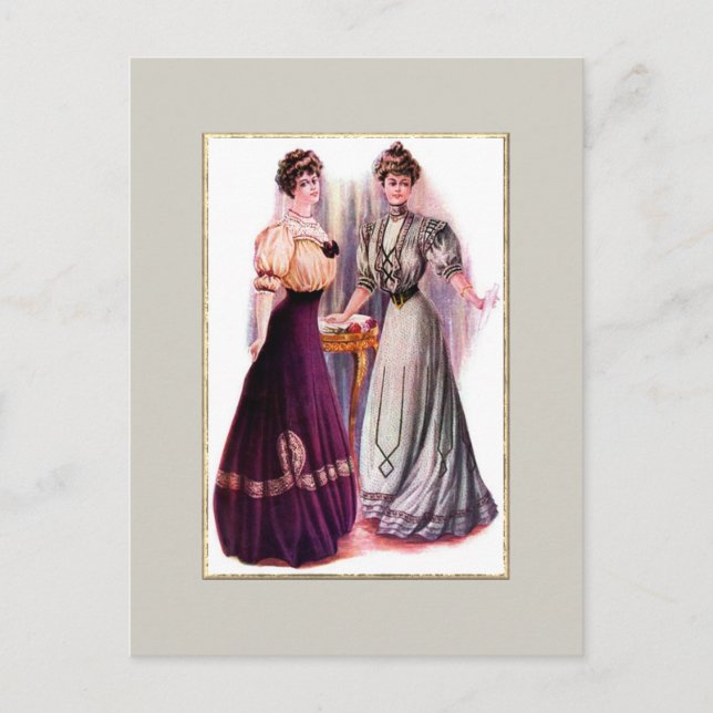 Postal de moda eduardiana de bonito (Anverso)