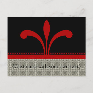 Postal de Moda floral de personalizable, rojo oscu