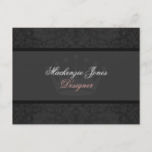 Postal de Moda Mackenzie Black Damask