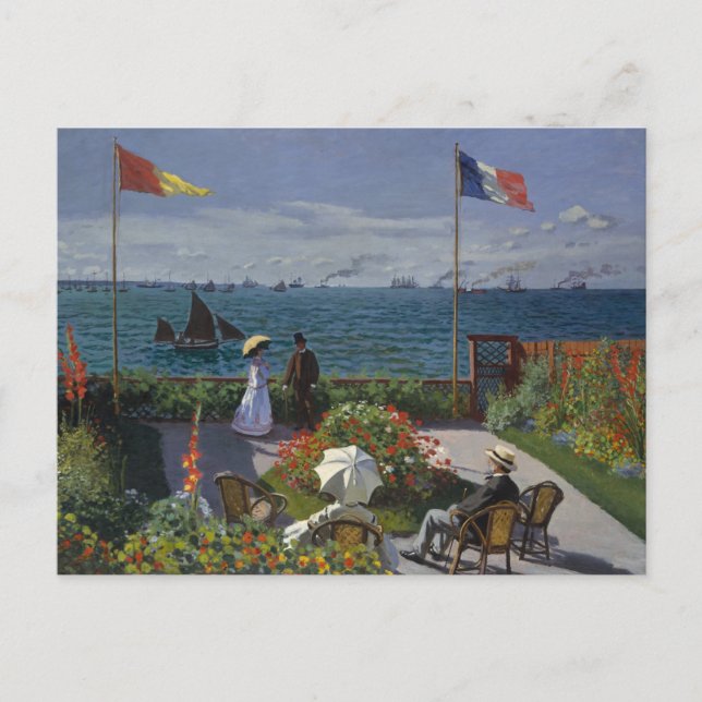 Postal de Monet - Jardín en Sainte-Adresse (Anverso)