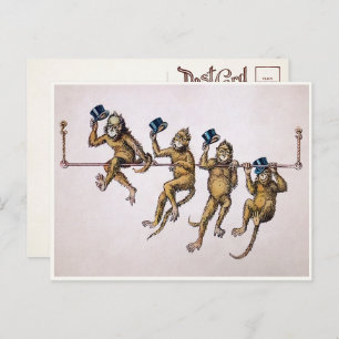 Postal de monos victorianos