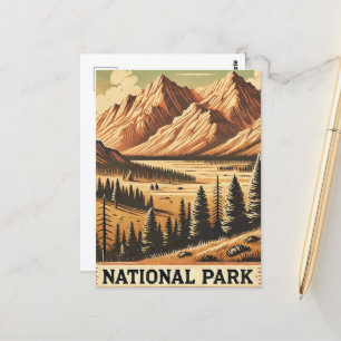 postal de montaña vintage