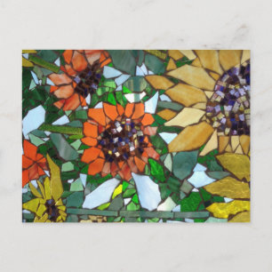 Postal de Mosaic Sunflower por Willowcatdesign