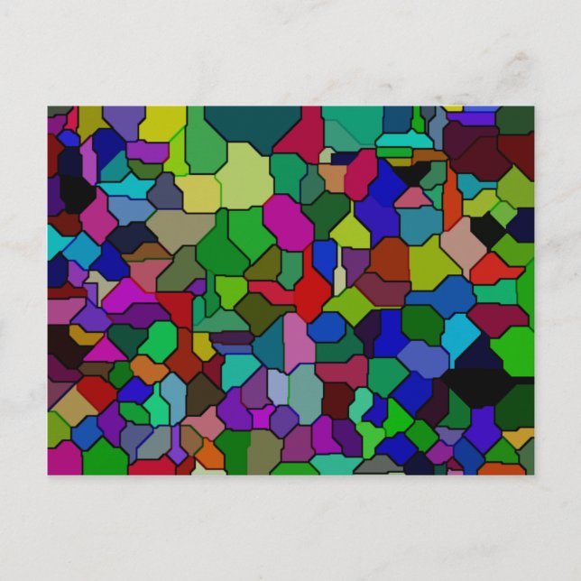 Postal de mosaico de bloques de vidrio manchado (Anverso)