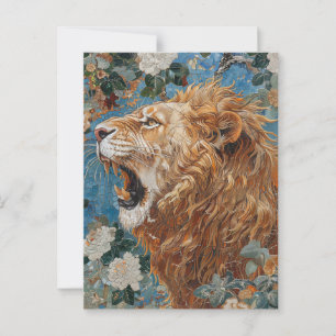Postal de mosaico de la época del león