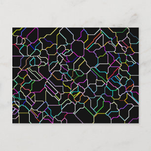 Postal de mosaico inclinado Neon