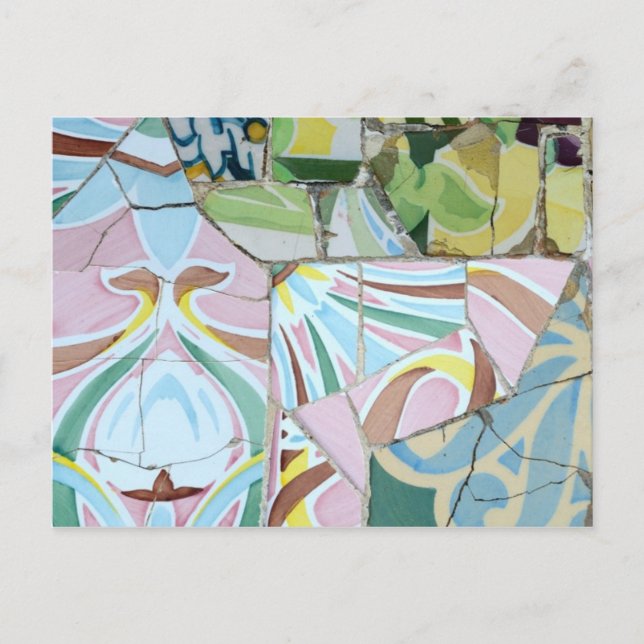 Postal de mosaicos de Güell Park (Anverso)