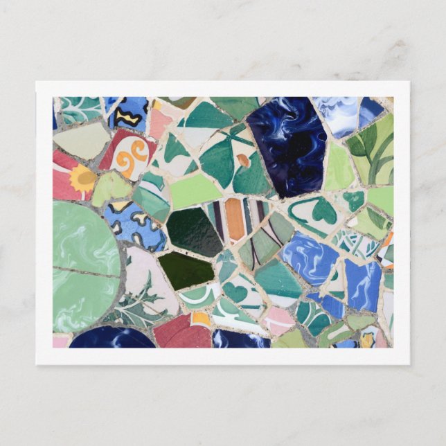 Postal de mosaicos de Güell Park (Anverso)