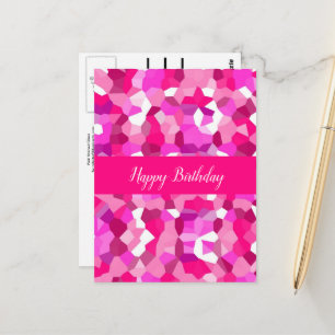 Postal de mosaicos rosados