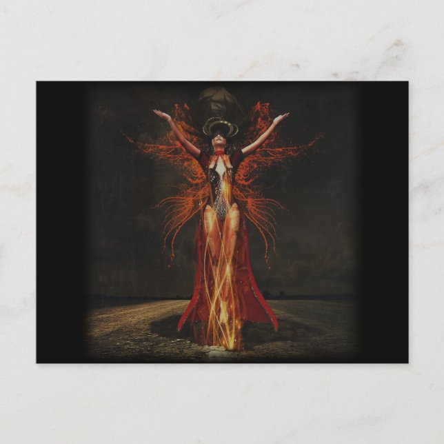 postal de mujer bruja (Anverso)