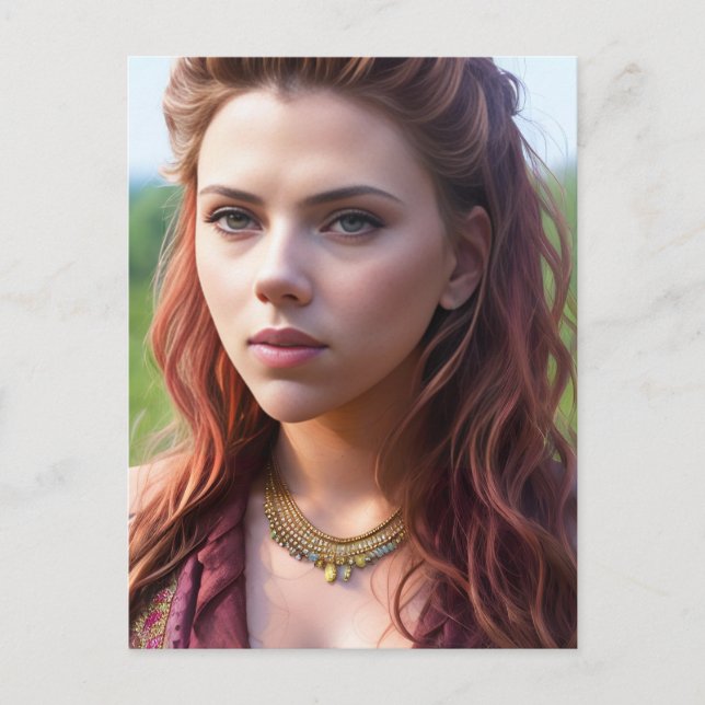 Postal de mujer hermosa (Anverso)