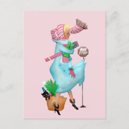 Postal de mujer ventilado de 1950