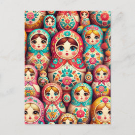 postal de muñeca anidada rusa