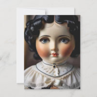 Postal de muñeca antigua vintage - Encanto nostálg