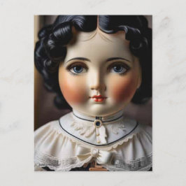 Postal de muñeca antigua vintage - Encanto nostálg