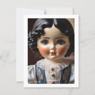 Postal de muñeca de arte estilo vintage
