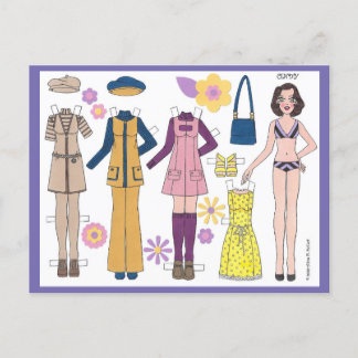 Postal de muñeca de papel