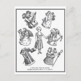 Postal de muñeca de papel de cosecha