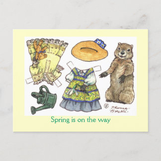 Postal de muñeca de papel Groundhog's Day
