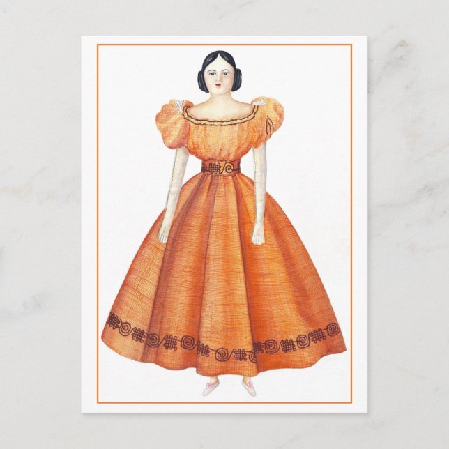 Postal de muñeca victoriana antigua (Anverso)