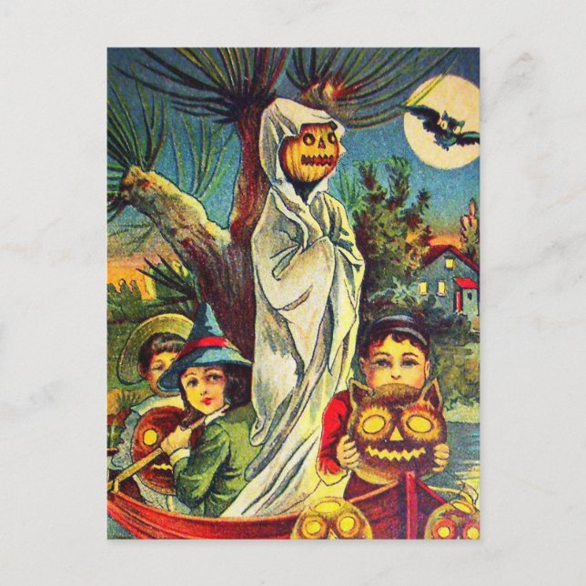 postal de murciélago de calabaza infantil de Hallo (Anverso)