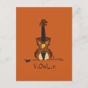 Postal de música de búho de violín ViOWLin