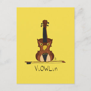 Postal de música de búho de violín ViOWLin
