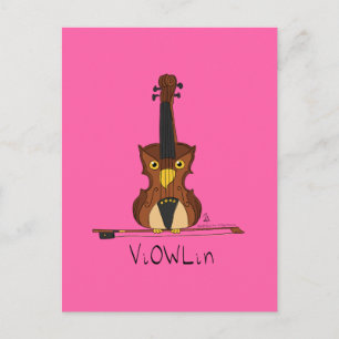 Postal de música de búho de violín ViOWLin