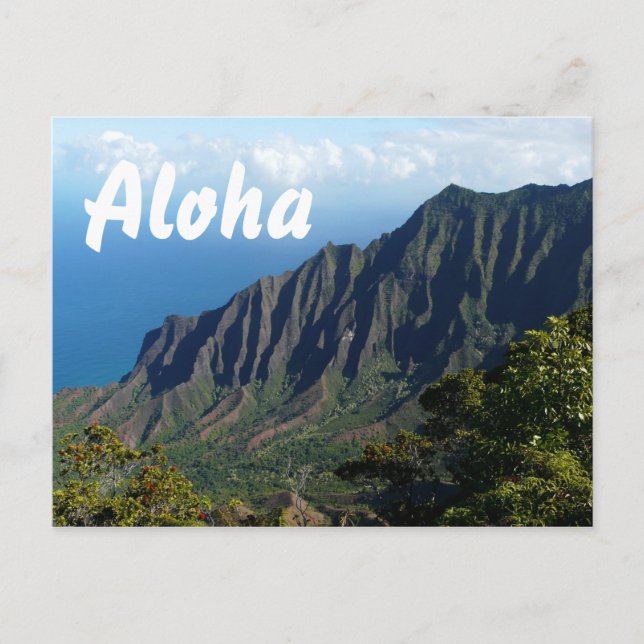 postal de Na Pali Coast, Hawaii Aloha (Anverso)