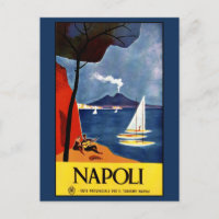 Postal de Napoli del vintage (Nápoles) Italia