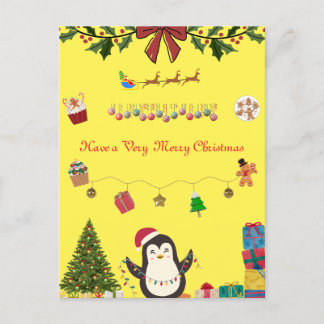 Postal de Navidades amarillos